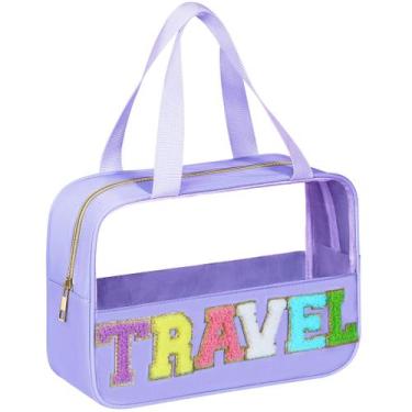 Imagem de Bolsa de higiene de viagem transparente BuyCard Chenille Letter Patch