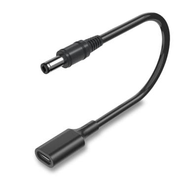 Imagem de Pacote com 1 cabo adaptador USB C para CC 5,5 mm x 2,1 mm, cabo adaptador de alimentação fêmea para macho tipo C de 1 m para impressora, CCTV, piano digital, bicicleta balanceada, luminária de mesa