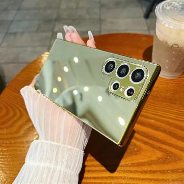 Imagem de Capa de luxo com espelho galvanizado para Samsung A34 A24 A34 A14 A04E A53 A73 A54 Capa S24 Ultra S21 FE S22 Plus S20, dourada, para Samsung A54