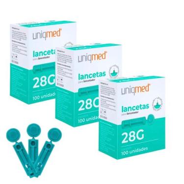 Imagem de 300 Lancetas para Medir Glicose Uniqmed Ultra fina para Lancetador