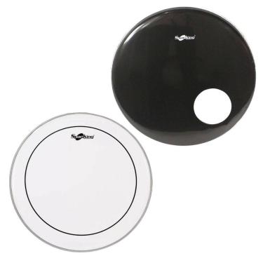 Imagem de Kit Pele 20`` Bumbo Hidráulica Spanking + Pele Furo Preta