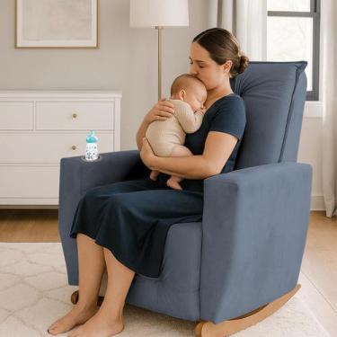 Imagem de Poltrona de Amamentação Balanço Quarto de Bebe Mamãe Agata - Bl DECOR,