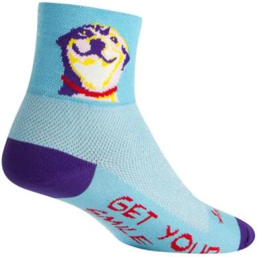 Imagem de Meias de ciclismo/corrida SockGuy Classic 7,6 cm, Grin, Small-Medium
