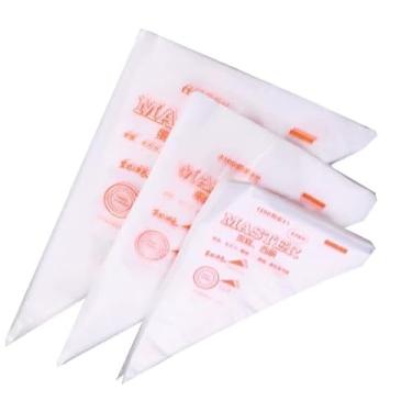 Imagem de 100 sacos de confeitaria descartáveis, sacos de confeitar extragrande, espessos, anti-explosão, sacos de decoração antiderrapantes para cobertura de bolo, cupcake e biscoitos