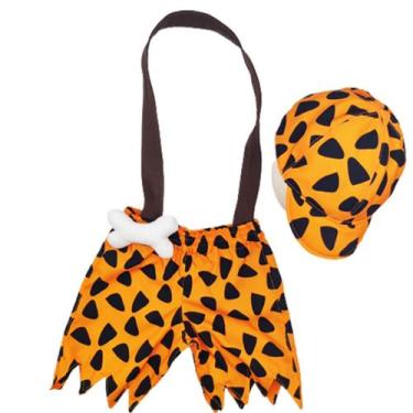 Imagem de Conjunto Infantil Fantasia Pedrita e Bam Bam com Boné - Photok,  6