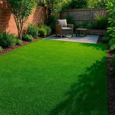 Imagem de Rolo Grama Sintética 7mm Tapete Artificial Jardim Verde 1m² - Colaí, 5