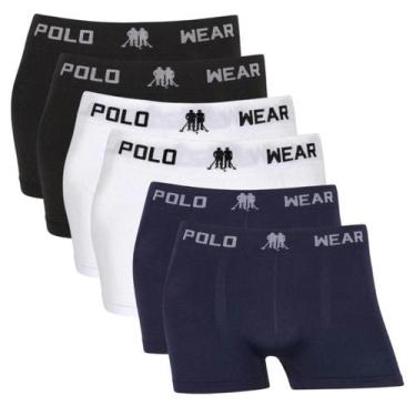 Imagem de Kit 6 Cueca Infantil Menino Lisa Poliéster Seamless Básica - Polo Wear