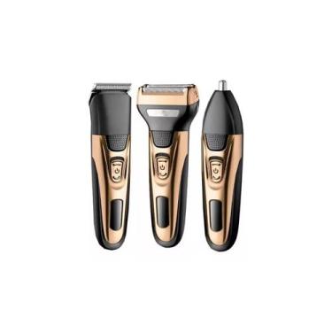 Imagem de Barbeador sem fio KM-1429 com 3 cabeças intercambiáveis - Lightbek Off