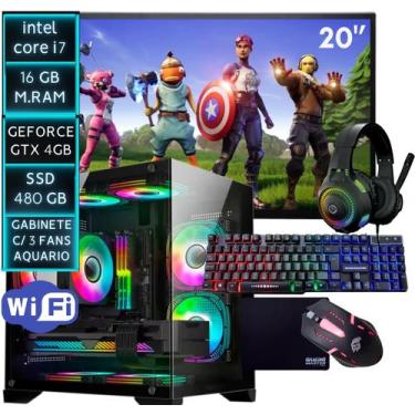Imagem de Computador pc gamer completo Intel Core i7 16GB SSD 480GB Placa de vid