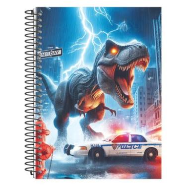 Imagem de Caderno universitario capa dura dino 10 materias 160 folhas - PanAmeri