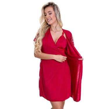 Imagem de Robe Feminino Hobby Luxo Confortável em Microfibra Estilo Sedutor - ES207