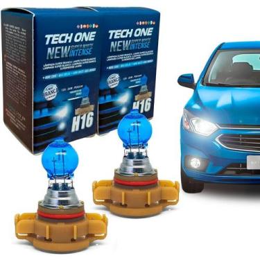 Imagem de Par Lampada Super Branca H16 Borbol 8500k 12v 24w Techone