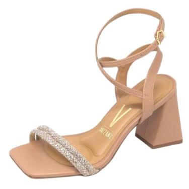 Imagem de Sandália Feminina Vizzano 6464119 Salto Bloco Strass
