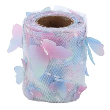 Imagem de Acouto Tecido de Tule Com Glitter Rolo de Tule Tridimensional Artesanato Acessórios para Cabelo Material Fita Decoração de Casamento Saia Artes, Artesanato e Costura/tecido (Gradiente Azul)