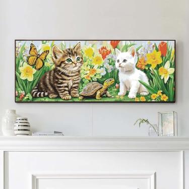 Imagem de VAIIEYO Kit de pintura por números para gatos adultos, pintura de tartaruga por números, kit de pintura de tamanho grande, pintura de desenho em tela para iniciantes, artesanato para decoração de