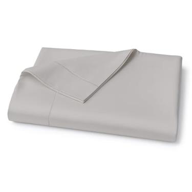 Imagem de Lane Linen Lençol de cima 100% algodão egípcio King Size (284,5 cm x 264,2 cm) - tecido acetinado elegante, ultramacio, respirável, altamente durável - prata