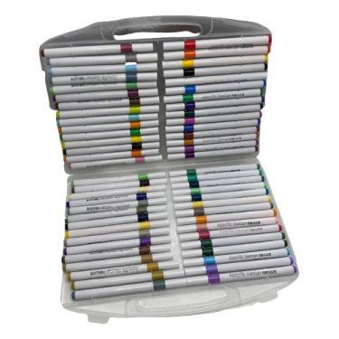 Imagem de Super Kit Canetinhas Profissional Ponta profissional 80 pcs 1linha Acr