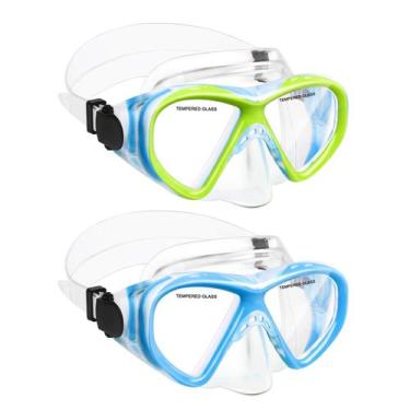 Imagem de Máscara de natação ACQCES Kids, óculos de mergulho com snorkel de 5 a 