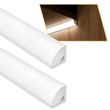 Imagem de Kit 4 Perfil Para Canto De Sobrepor 1m Moveis Marcenaria Led Iluminaçã