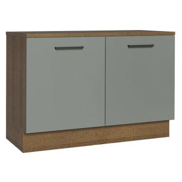 Imagem de Balcão De Pia Cozinha 2 Portas (com Tampo) Rustic/cinza Agata Madesa Rustic/cinza