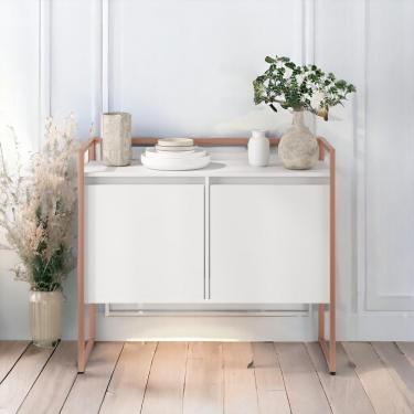 Imagem de Buffet Aparador Industrial 2 Portas Madri Branco Cobre