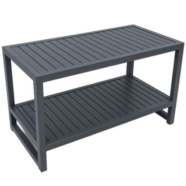 Imagem de Aparador Roma Em Alumínio Com Tampo Ripado Trama Original Cinza