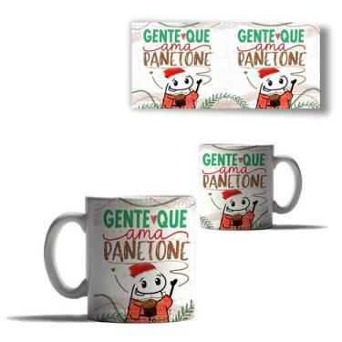 Imagem de Caneca Porcelana Natal Flork Papai Noel Panetone Chocotone - Enjoy Sho