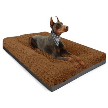 Imagem de POCBLUE Camas de cachorro GG, cama grande para animais de estimação, tapete de pelúcia lavável para gaiolas, almofada antiderrapante para uso externo/interno/carro, almofada confortável e macia para