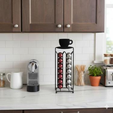 Imagem de Suporte p/ 28 Cápsulas de Café Nespresso Organizador Preto - Ke Home