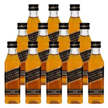 Imagem de Miniatura Whisky Johnnie Walker Black Label 50ml 12 Unidades