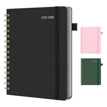 Imagem de Agenda 2025-2026 semanal e mensal espiral preta