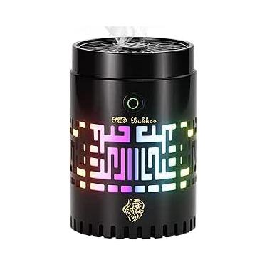 Imagem de Mini queimador de incenso portátil Bakhoor, queimador elétrico Bakhoor com controle remoto, difusor de aroma USB recarregável com luz e suporte de incenso árabe elétrico para casa muçulmana