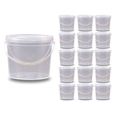 Imagem de Balde 2.2L Transparente Para Cervejeiros - Kit 15 Pçs