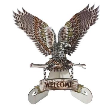 Imagem de Escultura: estátua, águia de madeira, sinal de boas-vindas, esculpido 