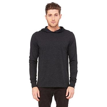 Imagem de Moletom com capuz de manga comprida de jérsei unissex Canvas 3512 Bella, Chrcl Blck Trbln, X-Small