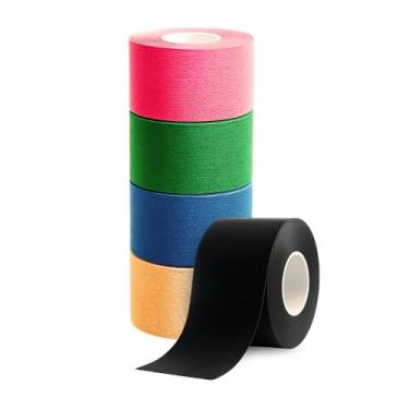 Imagem de Fita Elástica Adesiva Bandagem para Fisioterapia 5m x 5cm – Reforço Muscular Recuperação e Prevenção de Lesões Esportivas Kinesiológica