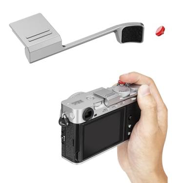 Imagem de JJC Punho de polegar de metal e botão de liberação do obturador para câmera sem espelho Fuji Fujifilm X-E5 XE5, protetor de sapata quente, suporte de polegar, almofada de silicone para segurar a mão