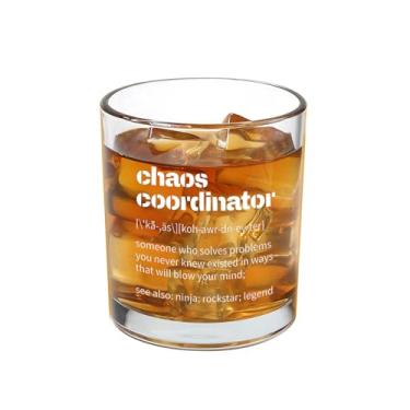 Imagem de Jogskeor Copo de uísque Chaos Coordinator 283 g, presentes de colega de trabalho para homens, engraçado Thank You Chaos Coordenador Dia dos Pais Presentes de Natal para Colega de trabalho Chefe