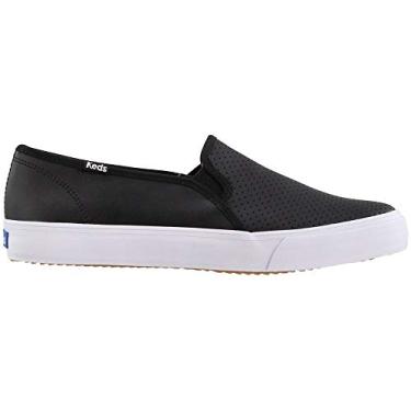 Imagem de Keds Tênis feminino de couro perfurado Double Decker, Preto, 6