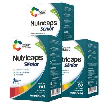 Imagem de Kit 03 Nutricaps Sênior Polivitaminico Maxinutri 60 Capsulas