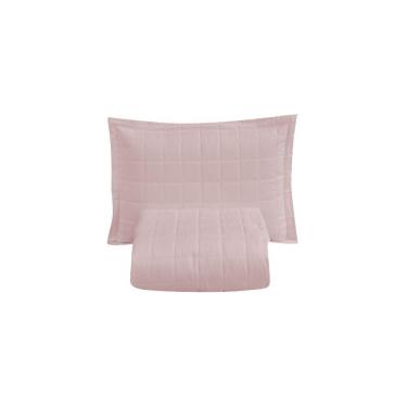 Imagem de Kit Cobre Leito Matelado Dupla Face Soft 2 Peças Solteiro 100% Poliéster - Rosê