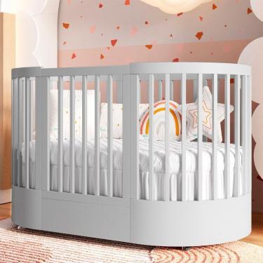 Imagem de Berço Redondo Evolutivo Crescer 3 Em 1 Coleção Wave Divicar Cinza