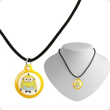 Imagem de Colar Infantil Unissex + Pingente Minions Qualidade Premium Criança Presente Ajustavel Moda Rosa