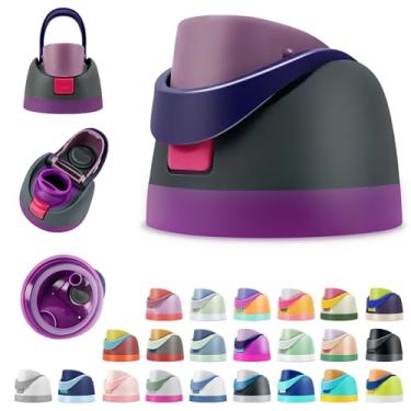 Imagem de BydGxy Tampas de substituição para garrafa de água Owala 680 g/947 g/1,134 g – tampa flip top à prova de vazamento com palha, opções de cores fofas como algodão doce (campo sonhador)