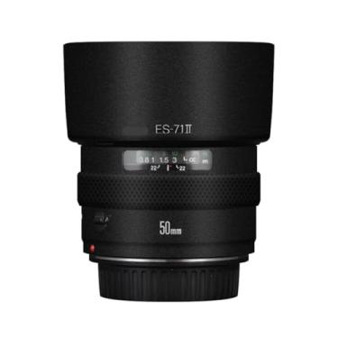Imagem de Adesivo de lente de câmera EF 50 1.4 para Canon EF 50 mm F1.4 Película protetora de vinil decalque película (preto fosco)