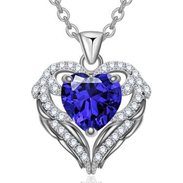 Imagem de Colares com pingente de cristal de pedra do mês de nascimento para mulheres, presente de aniversário dos namorados, dia das mães, colar de namorada, joia de coração de filha, aniversário para ela, ON