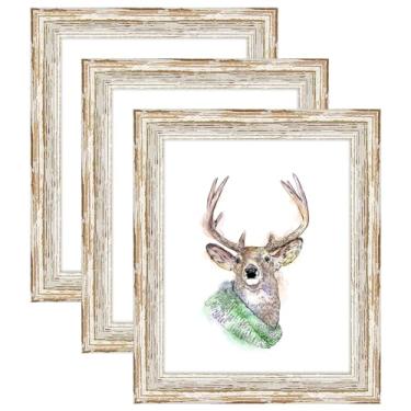 Imagem de AAQ Porta-retrato 20 x 25 com 3 conjuntos - Molduras com capa de plástico HD, molduras de fazenda para pendurar na mesa ou na parede