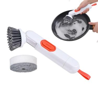 Imagem de Rrlihjgu Escova Com Dispensador de,Escova de Cozinha Desmontável - Ferramenta de Limpeza Multifuncional com Longo para Lavagem de Louça em Acampamentos Cozinha Doméstica e |