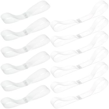 Imagem de SOFPLATE 10 pares, 2 tamanhos, tiras invisíveis de salto alto, tiras transparentes, de silicone transparente, alta elasticidade, destacável no tornozelo, cadarço fixo, cinto de substituição solto para