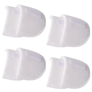 Imagem de Almofadas de ombro embutidas de espuma espessa de 1,5 cm para roupas femininas, suprimentos de costura, almofadas de esponja respiráveis para ombros altos e baixos, blazer terno (4 unidades/4 branco)
